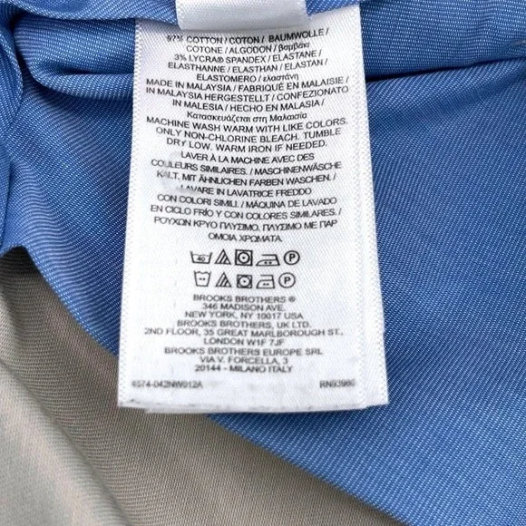 Brooks Brothers Clark Advantage Chino Pants Khaki Tan Mens 33x30* Stretch Cotton - Picture 9 of 9